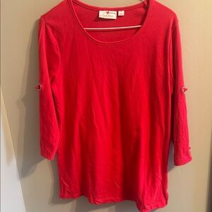 Quacker Factory Scarlet Long Sleeve Top
